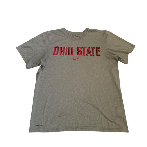 Nike Dri-Fi Men's Size M Ohio State Buckeyes Short Sleeve Gray T-Shirt - Picture 13 of 14